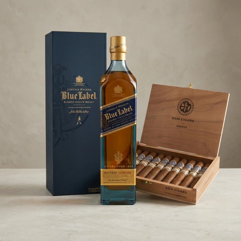 Johnnie Walker Blue Label & EGM Robustos